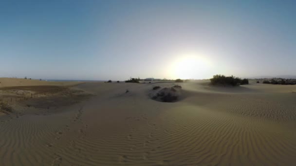 Timelapse av människor i fjärran vandrande på Maspalomas sanddyner på Gran Canaria — Stockvideo