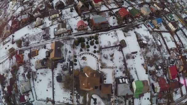 乡镇在俄罗斯空中冬天拍摄 — 图库视频影像