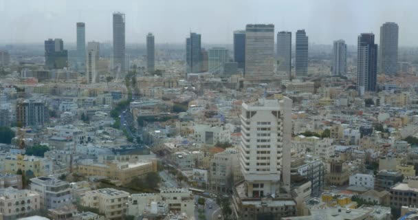 Θέα στην πόλη Τελ Αβίβ στη διάρκεια της ημέρας, Ισραήλ — Αρχείο Βίντεο