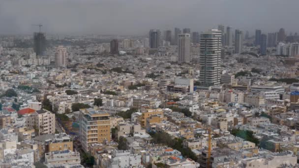 Архитектура Тель-Авива. Дневной городской пейзаж, Израиль — стоковое видео