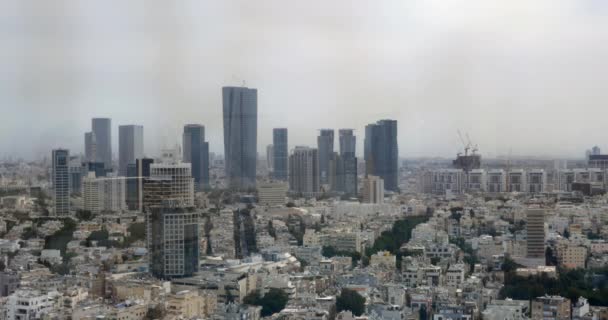 Panorama de Tel Aviv com casas e arranha-céus, Israel — Vídeo de Stock