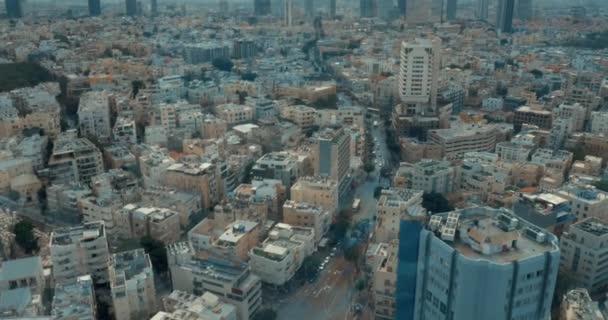 Vista de olho de pássaro paisagem urbana de Tel Aviv, Israel — Vídeo de Stock