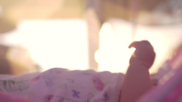 Baby in bright sun light — Stock Video