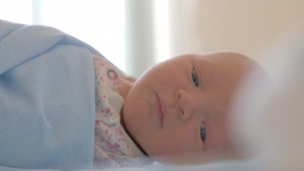 Anya, figyelembe véve az újszülött — Stock videók