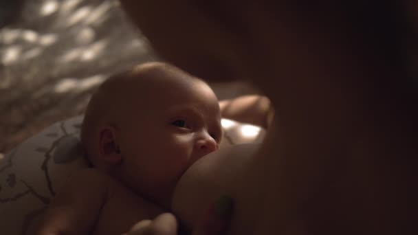 Madre che allatta bambino — Video Stock