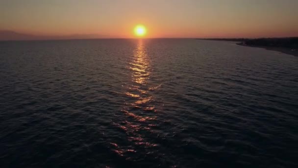 Aerial seascape at sunset — Stock Video