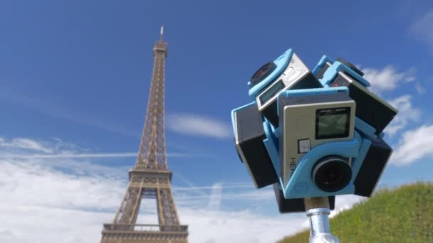 Création d'une vidéo 360 VR à Paris. Scène la Tour Eiffel — Video