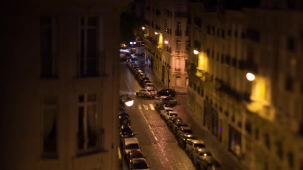 Timelapse πρωί έρχονται στο Παρίσι, θέα στο δρόμο — Αρχείο Βίντεο
