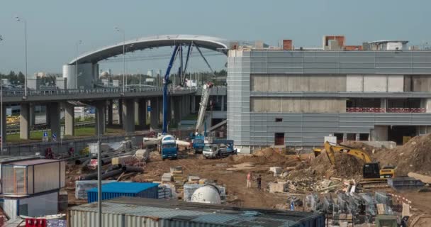 Timelapse des travaux sur le site de construction de l'aéroport de Sheremetyevo, Moscou — Video