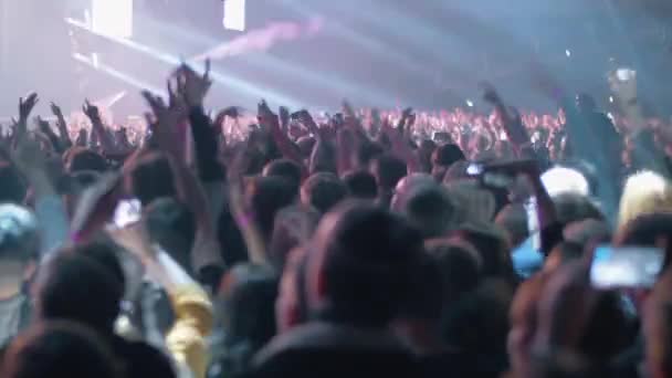 Jovens excitados dançando no concerto — Vídeo de Stock