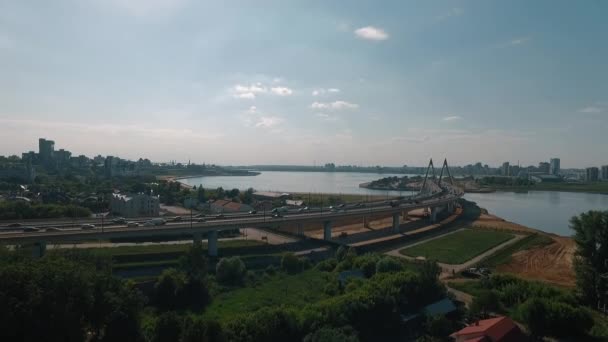 Luchtfoto zomer stedelijke scène van Kazan, Rusland — Stockvideo