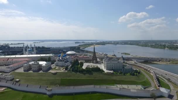 Vista aérea do Kremlin Kazan — Vídeo de Stock