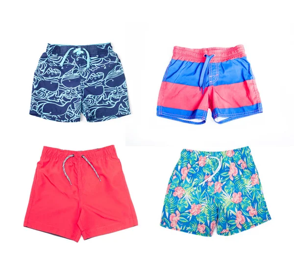 Collage av olika shorts för pojkar — Stockfoto