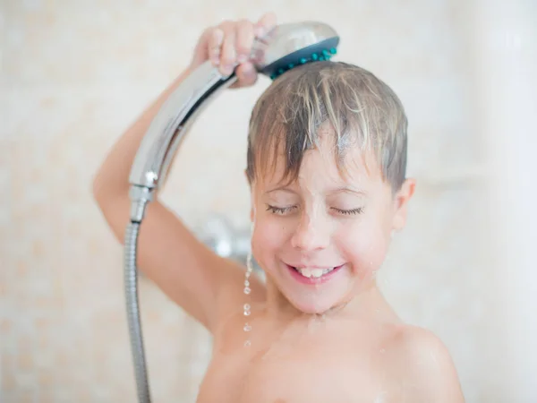 Cute boy in the shower — Stock Photo, Image