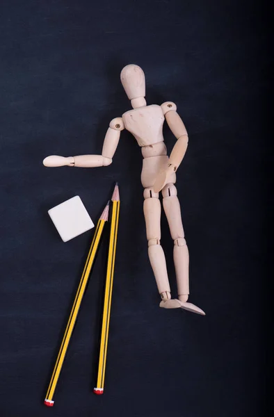 Houten puppet voor het leren tekenen — Stockfoto