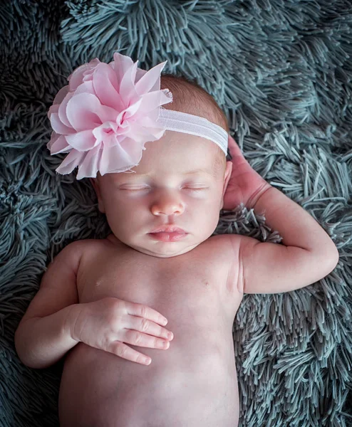 Новорожденный сладко спит — стоковое фото