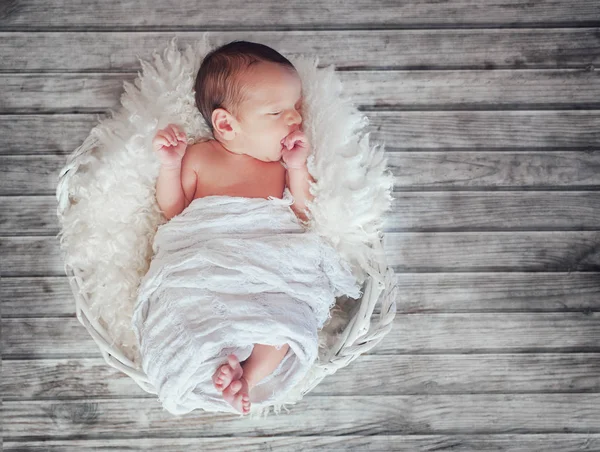 Newborn baby boy asleep — Stock Photo, Image