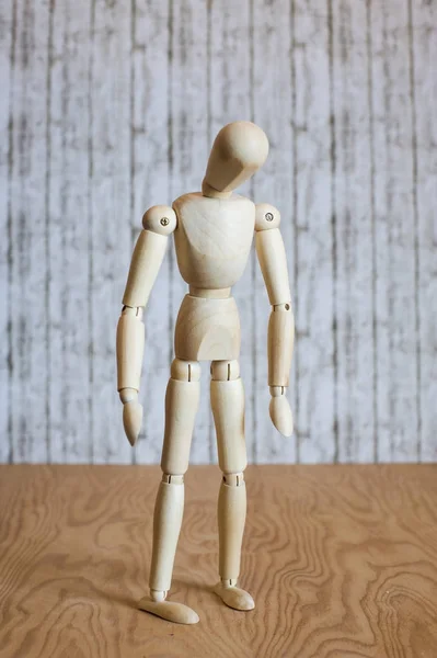 Wooden dummy is sad — Stock Photo, Image