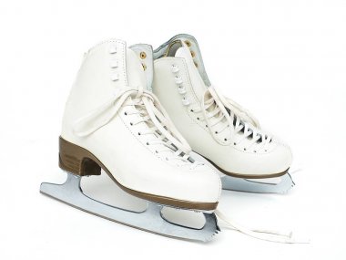 Beyaz izole arka planda kadın paten