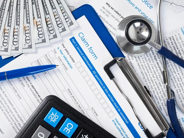 Formulario de reclamación de seguro de salud — Foto de Stock