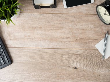 Ahşap çalışma masa Üstten Görünüm