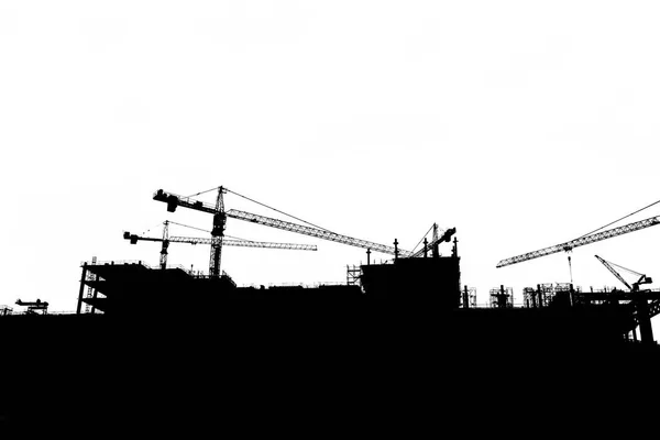 Byggnad under konstruktion svartvit bild. — Stockfoto