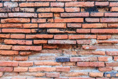 Satır tuğla duvar eski harabe içinde desen.