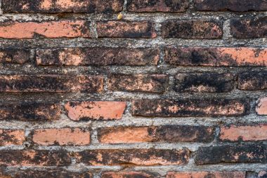 Bir desen çizgi tuğla duvar eski harabe.