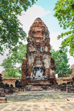 Heykel antik bir harabe buddha ve pagoda Historical Park o