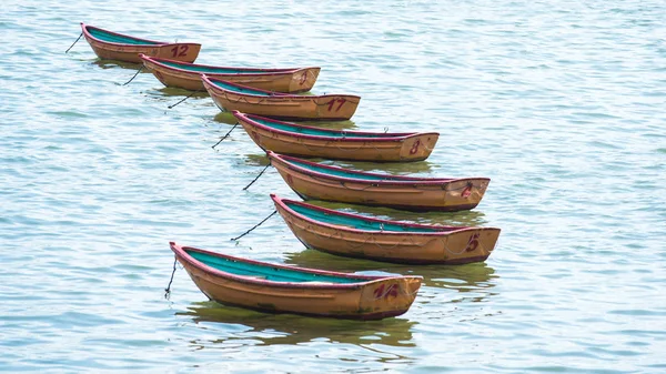 Empty boats on the sea — Stock Photo, Image