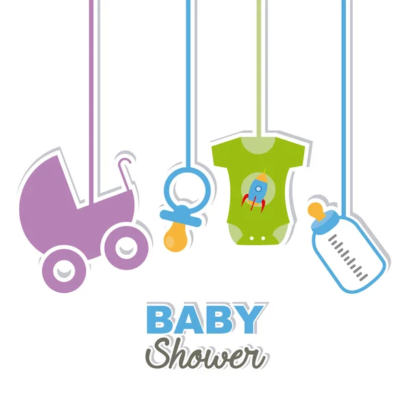 Baby douche kaart — Stockvector