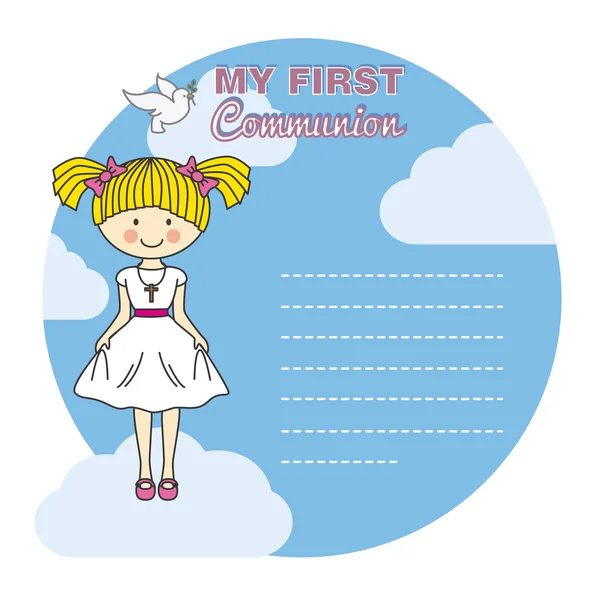 Première communion fille — Image vectorielle