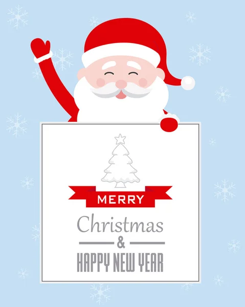 Santa Claus con cartel — Vector de stock