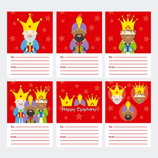 Zbiór 6 szablonów kart świątecznych — Wektor stockowy