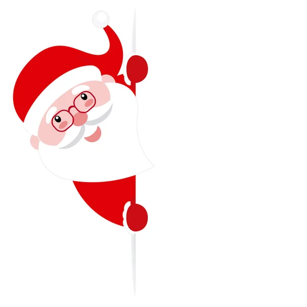 Papai Noel com um cartaz —  Vetores de Stock