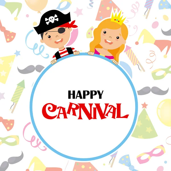 Cartão de carnaval feliz —  Vetores de Stock