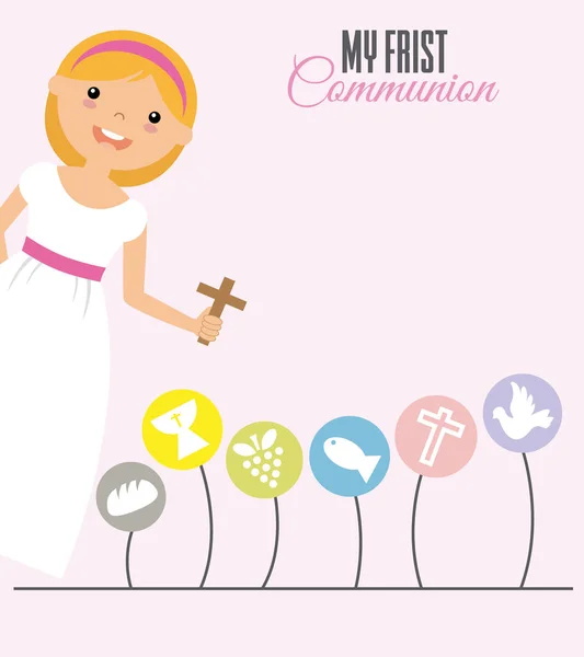 Mein Erstkommunionmädchen — Stockvektor