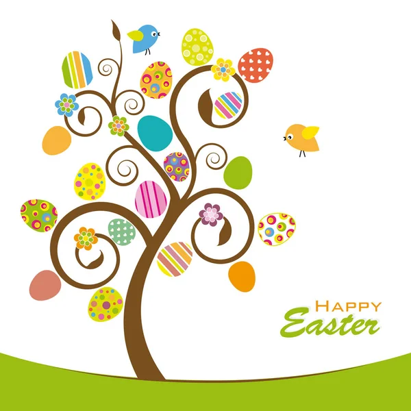 Wielkanoc drzewo karta — Wektor stockowy