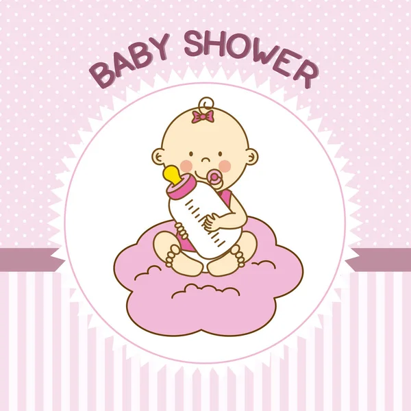 Bébé douche fille — Image vectorielle