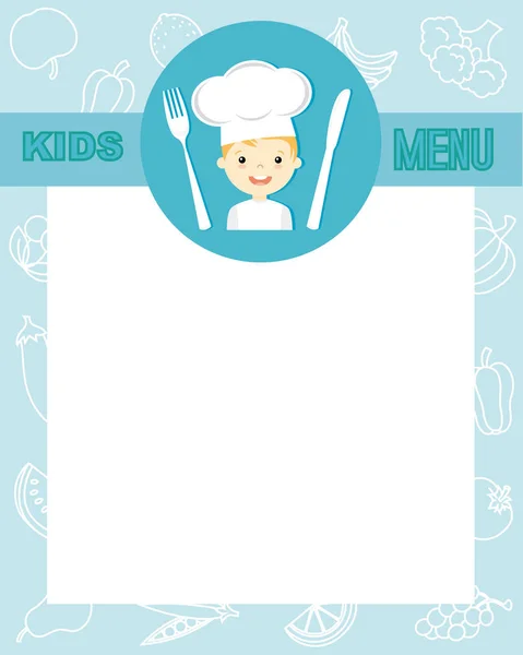 Tarjeta de menú para niños — Vector de stock