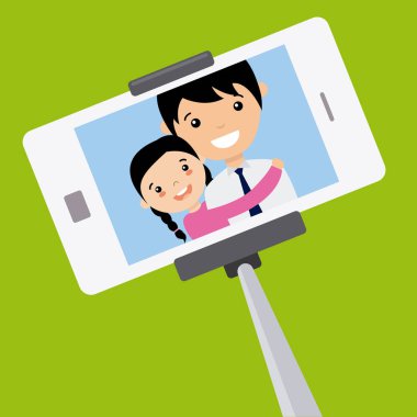 Baba ve kızı bir selfie haline 