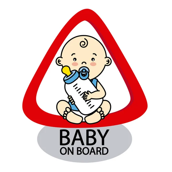 Baby auf dem Schild — Stockvektor