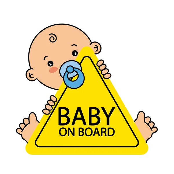 Panneau bébé à bord — Image vectorielle