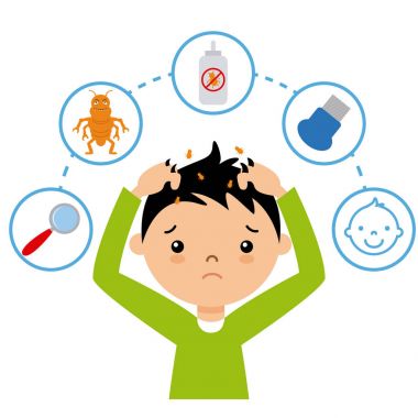 Boy with lice clipart