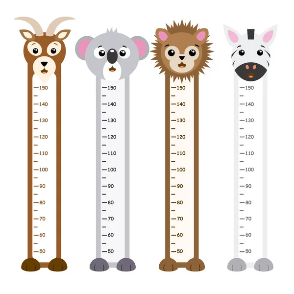 Barn meter vägg djur — Stock vektor