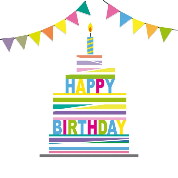 Abstract birthday cake — Stock Vector