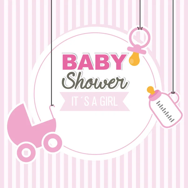 Baby zuhanyzó lány — Stock Vector