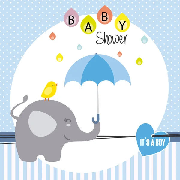 Baby Douche Jongen — Stockvector