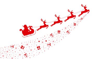 Noel Baba Ren geyiği atlı kızak