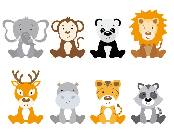 Conjunto de animales lindos — Vector de stock